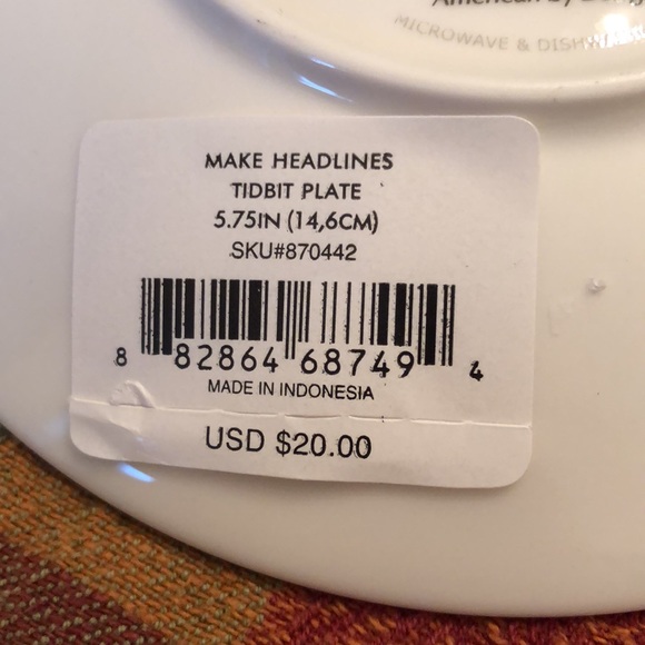 NWT Kate Spade Make Headlines tidbit charm Plates by Lenox - Picture 8 of 12